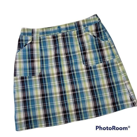 Christopher & Banks Skort Womens Size 8 Multicolor Plaid Pockets Skirt Shorts - Picture 1 of 11